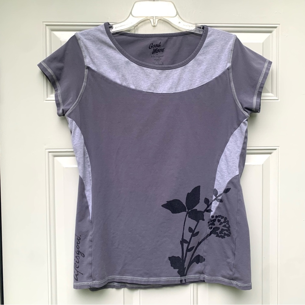 LIFE IS GOOD Women's Flower Short Sleeve T-Shirt Size L Vintage Style Y2K Top